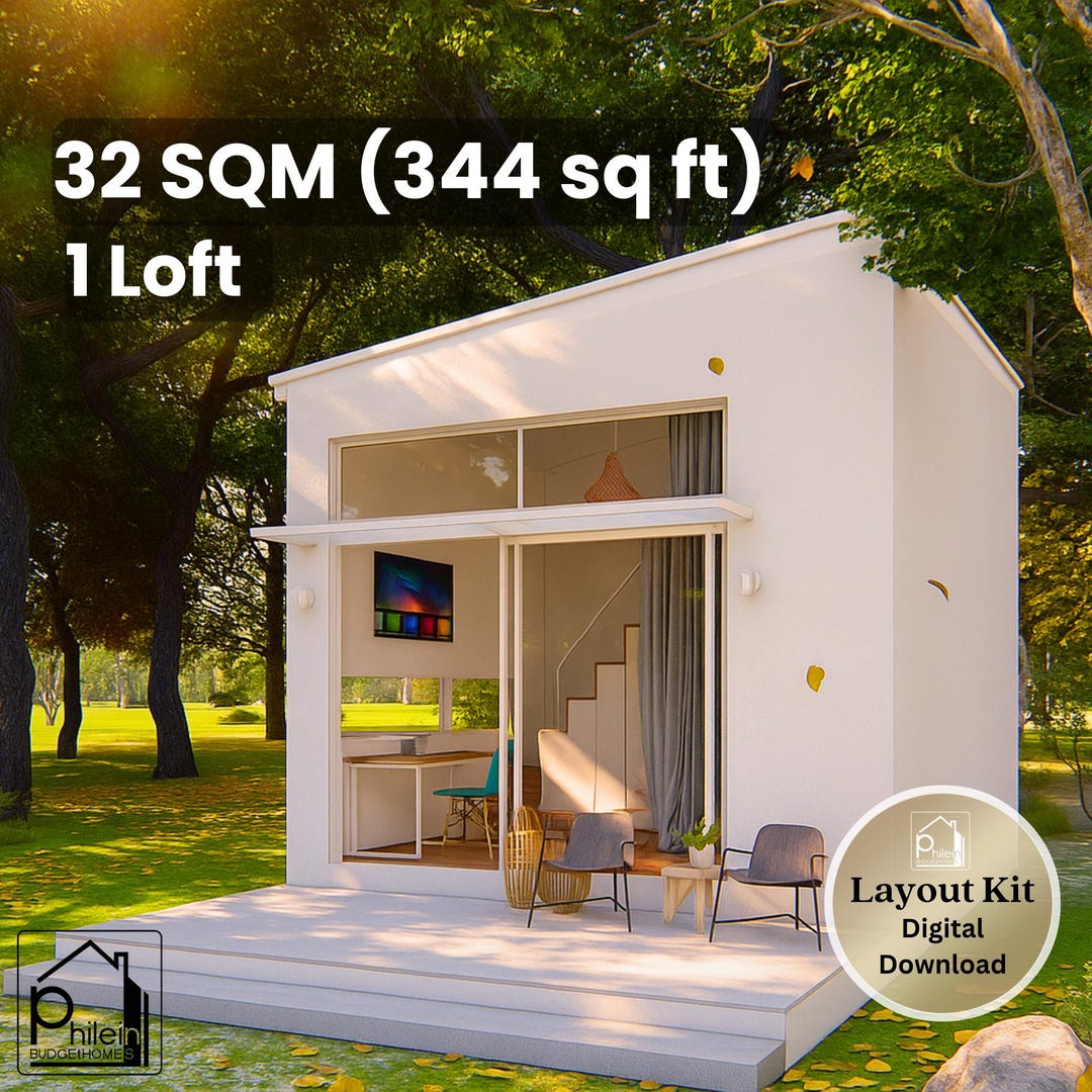 Tiny House Plan: 344 Sq Ft With Loft 13' X 18' (digital Download - Main Image