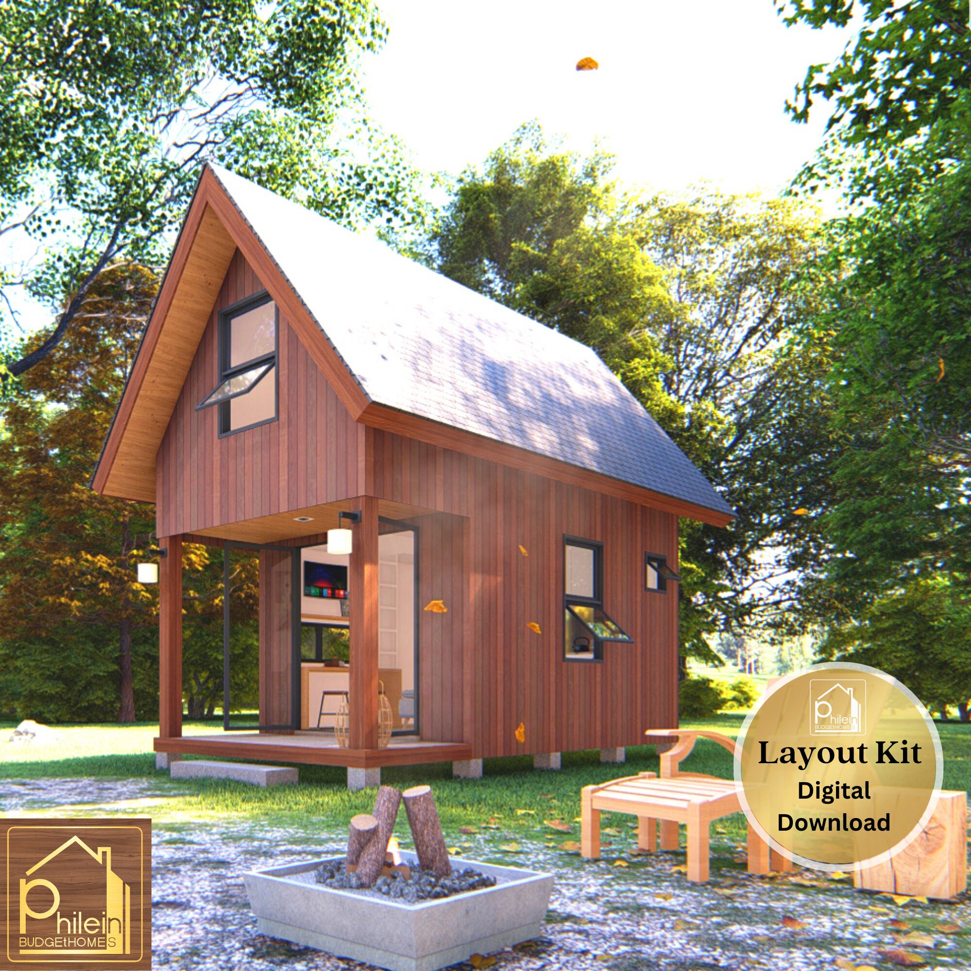 Cute Tiny House With 2beds Tiny Home With Attic Layout Kit Etsy