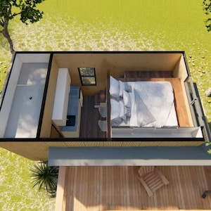 258 Sq. Ft. Tiny House Design 3 X 5.5m Layout Kit basic Floor Plan ...