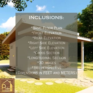 Pleasing Small House Design 323 sq.ft Basic Floor Plan, with Elevation Sections Digital Downloads image 10