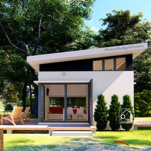 Modern tiny house plan with loft bedroom 25 sqm., Layout Kit with AutoCAD, Floor Plan with Autocad, Digital Download image 2