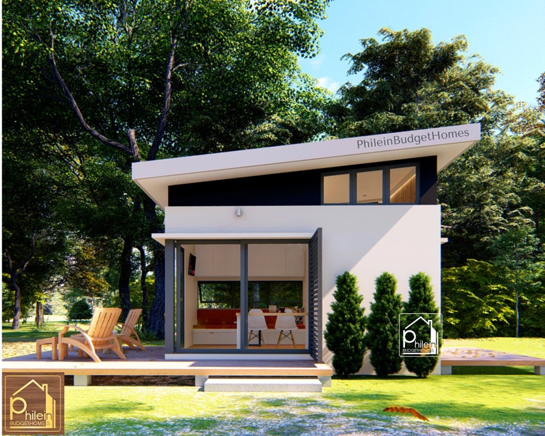 Modern tiny house plan with loft bedroom 25 sqm., Layout Kit with AutoCAD, Floor Plan with Autocad, Digital Download image 2