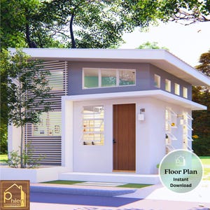 16' x  16' Small House Plan 344 square feet with 1 bedroom and loft | Basic Floor Plan | Instant Download