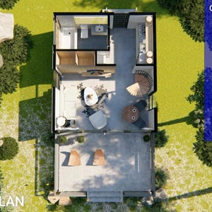 May include: A 3D floor plan of a small house with a ground floor area of 28 square meters and a loft floor area of 12 square meters. The total enclosed floor area is 40 square meters. The image includes text that says "3D FLOOR PLAN".
