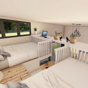 Modern tiny house plan with loft bedroom 25 sqm., Layout Kit with AutoCAD, Floor Plan with Autocad, Digital Download image 8