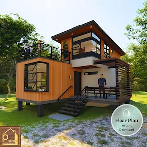 26' x 32' Modern House Design 61 sqm with 3 bedrooms, veranda, porch, and roof deck | Basic Floor Plan | Instant Download