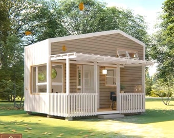 Excellent Tiny House Design 23sqm (247sq.ft) | Basic Floor Plan, Elevation Sections | Digital Download