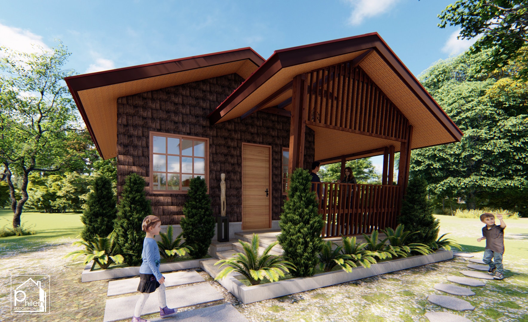 Unique Farm House Plan With 2 Bedrooms, Half Concrete Half Wood Basic