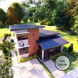 Ideal House Plan with CAD file 72 square meter with 3 Bedroom | Basic Floor Plan with Elevation and Sections | Digital Download