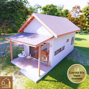 Tiny House Plan: 344 sq ft with Loft & Bedroom (Digital Download)