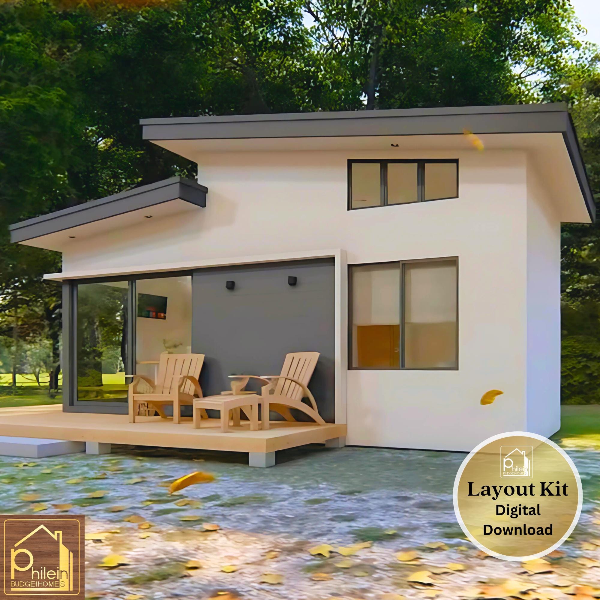 Small House Plan: 43 Sq Meter Modern Design With Loft (digital Download ...