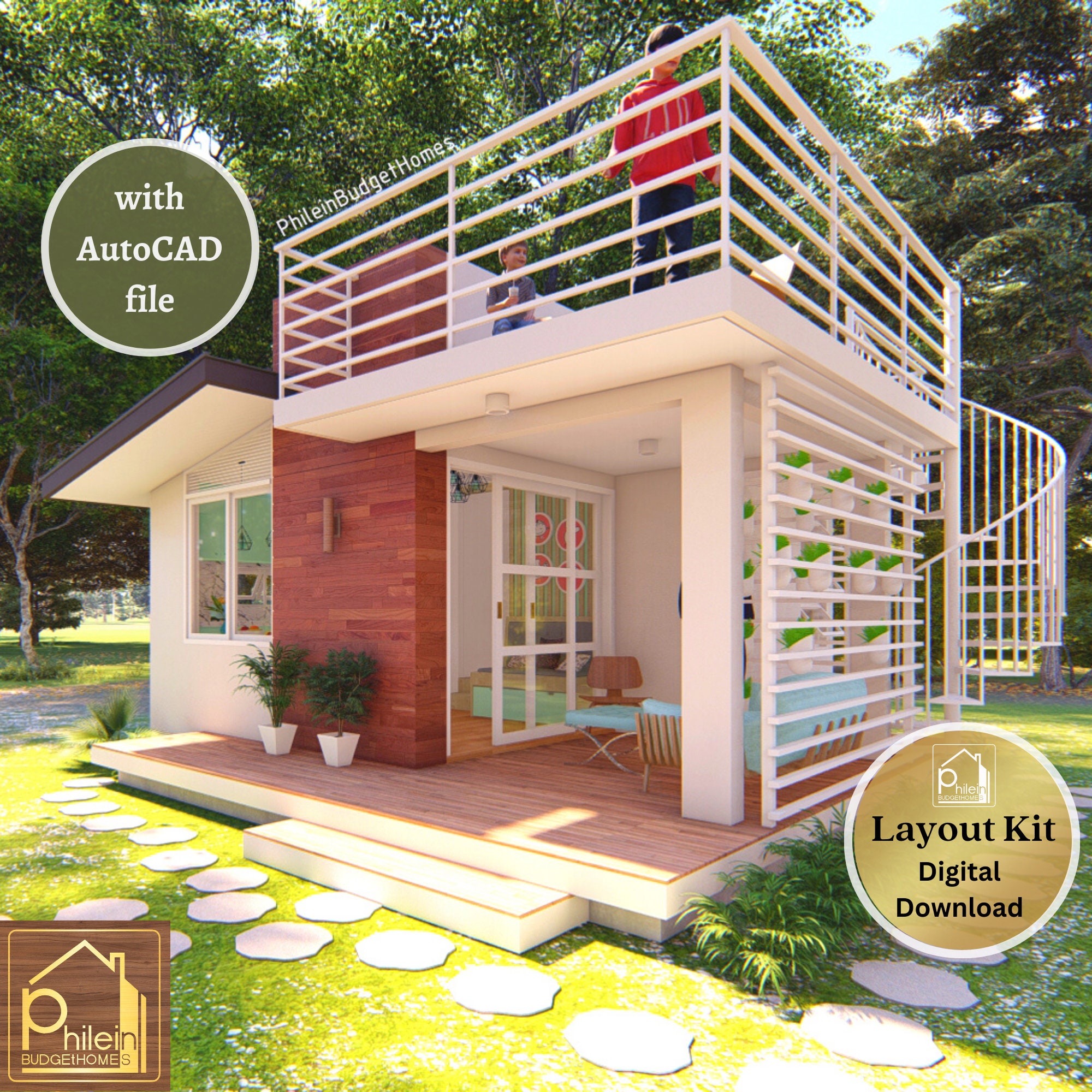 Small House Plan With 1 Bedroom and Roof Deck Custom House Etsy