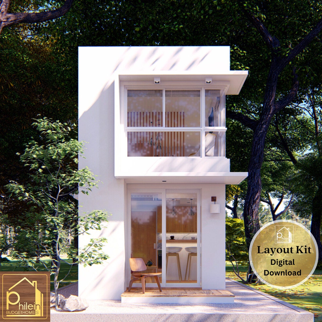 Excellent Tiny House Plan with 1 bedroom (30 sqm.) | House Design | Layout Kit (Basic Floor Plan, Elevation Sections) | Digital Download