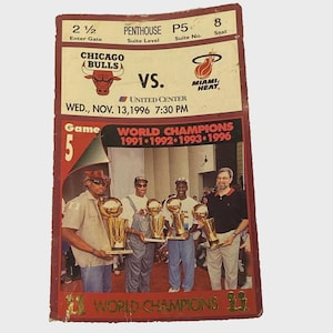 1997 Chicago Bulls NBA Game Ticket Michael Jordan Scottie Pippen Rodman