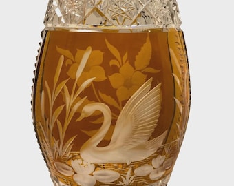 Vintage Swan Lake Flower Vase