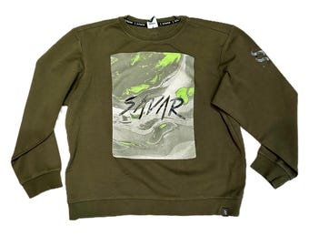 Savar Green Graphic Sweatshirt XL – Front, Back & Sleeve Design, Streetwear