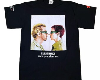 Vtg 1984 Eurythmics T-shirt Black S/M 80s New Wave Music Band