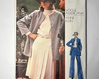 Vogue Americana Anne Klein 2992 Vintage Sewing Pattern Jacket, Blouse, Skirt & Pants - Size 10