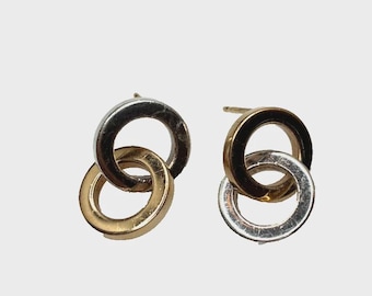 Tiffany & Co Gold 750 (18K) and Silver 925. Interlocking Circles Earrings