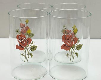Vintage Roseland Set of 4 Glasses