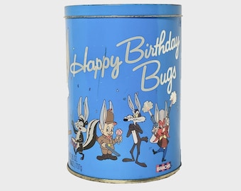 Vintage Tin Happy Birthday Bugs Bunny Warner Bros 50th Anniversary 1989