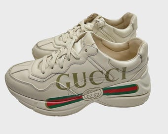GUCCI Shoes 528892 37G Leather Upper And Rubber Sole Apollo Ivoire.