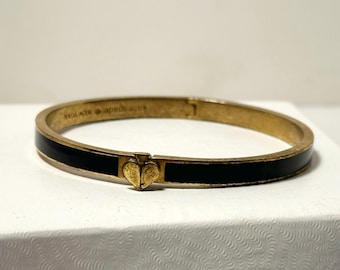 Kate Spade Thin Spade Black & Gold Hinged Bracelet
