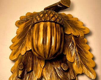Polish Wooden Carved Acorn Jewelry Box