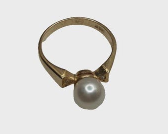 Gold Ring w/ Pearl 585 (14K)