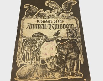 Vintage Wonders Of The Animal Kingdom Sticker Book 1959