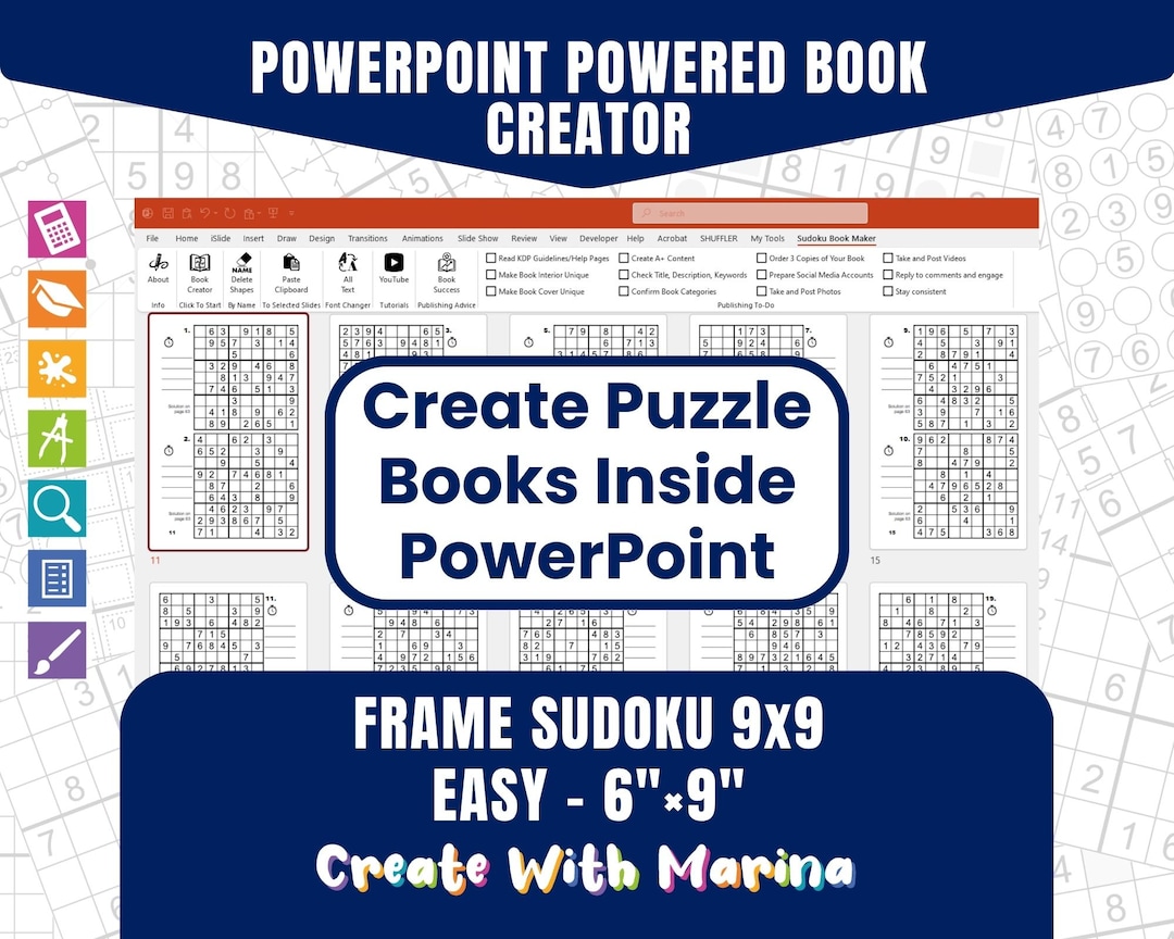 Frame 9x9 Sudoku | Difficulty: EASY | Powerpoint Macro Powered Puzzle ...