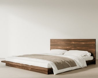 The NEW Cole Bed, Modern frame, bed with headboard, king bed frame, queen bed frame, solid walnut bed frame, minimalist bed frame,walnut bed