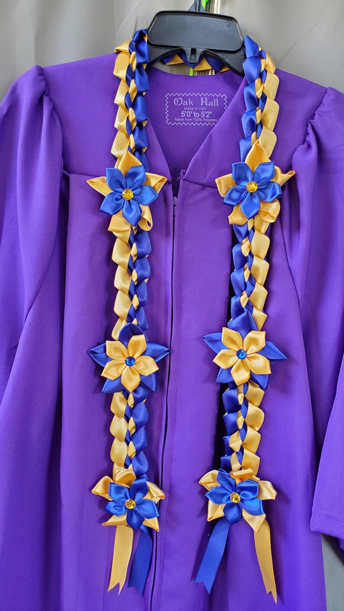 Royal Blue Ribbon In Graduation Royal Blue & Gold Satin Ribbon Graduation Lei - Handmade - Etsy
