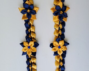 Blue and Gold Graduation Ribbon Lei - Etsy