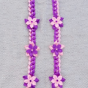 Graduation Lei in Purple and Pink