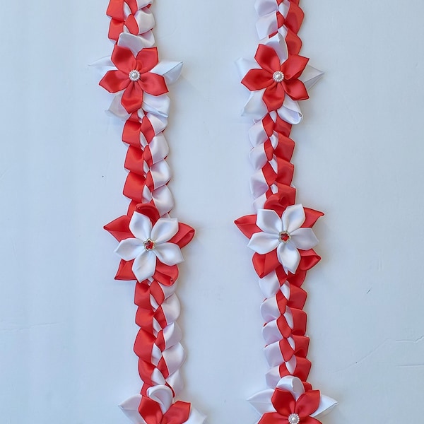 Red and White Graduation Lei - Etsy