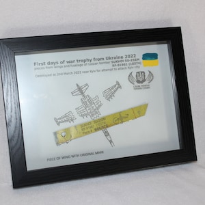 Military art original piece "from Ukraine 2022" in black frame piece SUKHOI SU-25SM #666/870 with mark