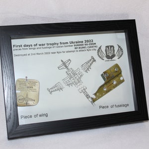 Military art original piece "from Ukraine 2022" in black frame two pieces SUKHOI SU-25SM #642/870 and #581/870