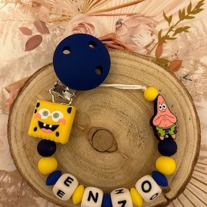 Spongebob pacifier clip