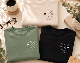 Personalised Grandad Sweatshirt with Names on Sleeve Dad Father's Day New Dad Gift Jumper