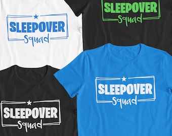 Boys Sleepover Squad Kids T-Shirt & Personalised Back Print