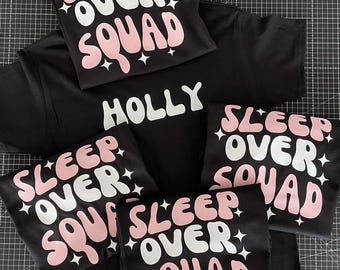 Sleepover Squad Kids and Mama T-Shirt & Personalised Back Print