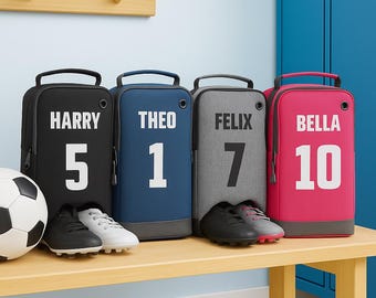 Personalised Boot Bag for Kids | Custom Football or Rugby Kit Bag with Name & Number
