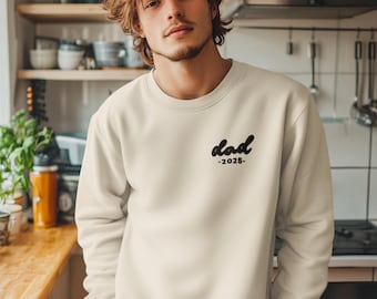 Custom Dad Sweatshirt with Names on Sleeve Dad Father's Day New Dad Gift Hoodie