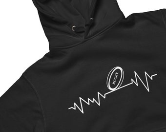 Rugby Hoodie, Rugby Ball Heartbeat Personalised Back Name