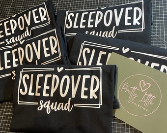 Sleepover Squad Boarder Kids T-Shirt & Personalised Back Print