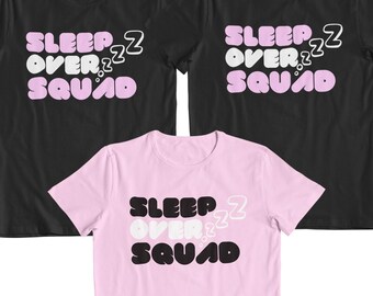 Sleepover Squad ZZZZ Kids T-Shirt & Personalised Back Print