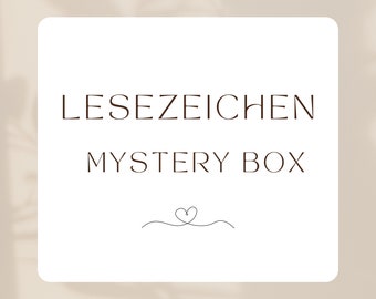 Mystery Box Lesezeichen, Lesezeichen mit Illustrationen, Handgemacht, Bücherwurm, Bücherliebe, Geschenk für Buchfans & Familie,