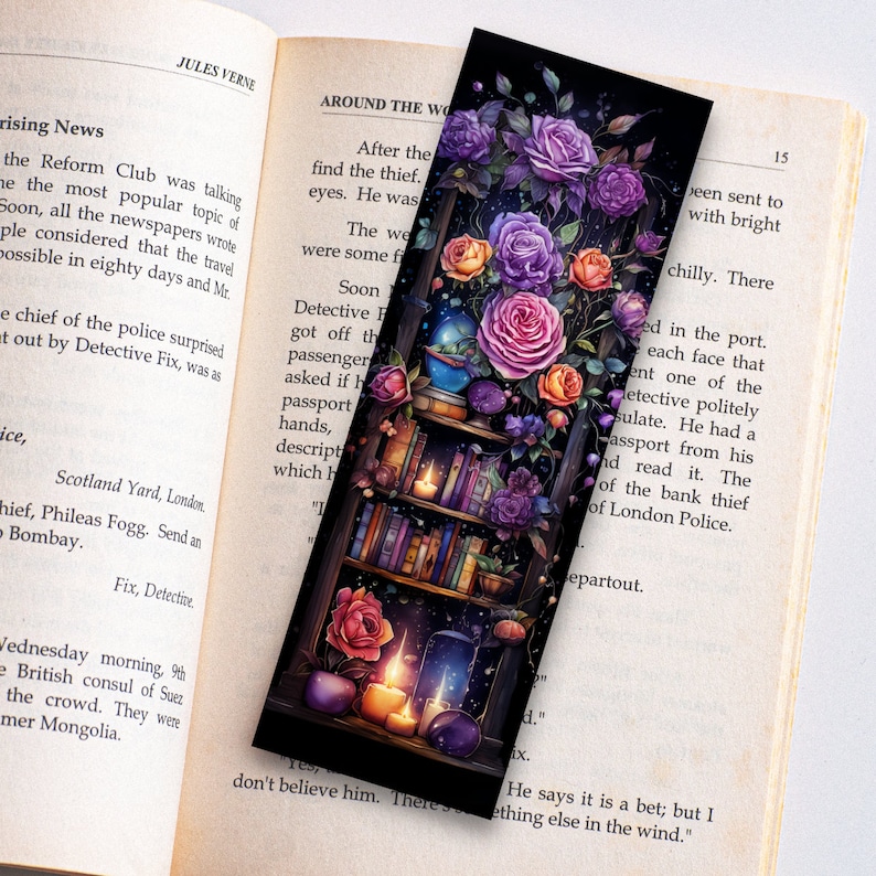 Bookmarks with illustrations, handmade, bookworm, book lover, gift for book fans & family, bookmark aesthetic image 2