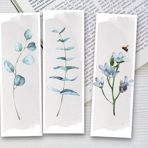 Bookmark with Illustrations, Handmade, Bookworm, Gift for Book Fans & Family, Flower Bookmark, Plant Bookmark